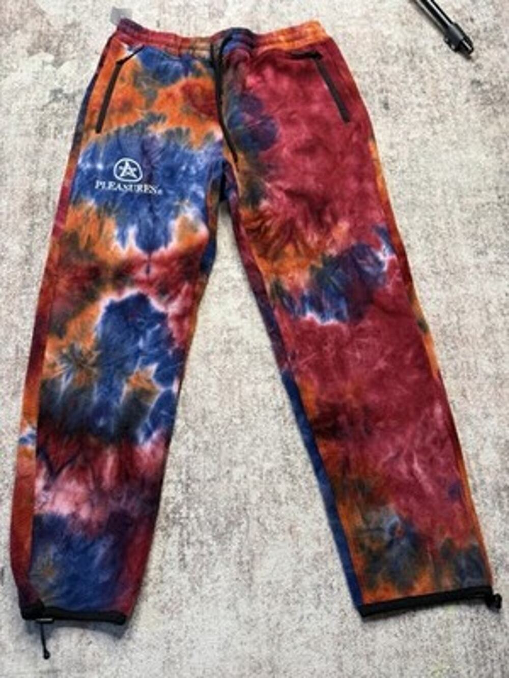 Pleasures Now Caffeine Polar FLEECE JOGGER Men’s Size Large Tie Dye Multicolor